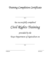 tx training completion certificate