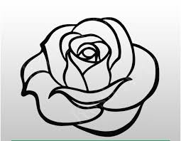 rose line art black rose outline rose