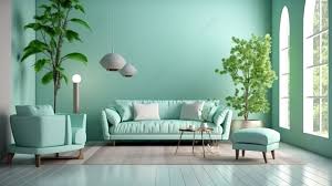 Refreshing Mint Colored Living Room A