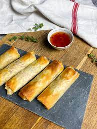 baked vegetable spring rolls with filo