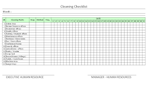 cleaning checklist daily weekly