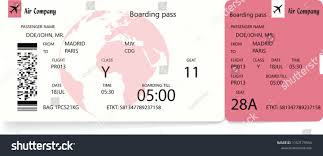Airplane Ticket Boarding Pass Ticket Template Stock Vector Royalty