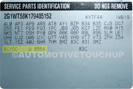 chevrolet paint code locations touch