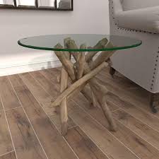 Accent Table With Clear Glass Top