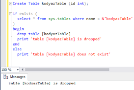sql drop table if table exists