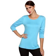 Meaneor Womens Cool Basic Athletic Long Sleeve Crew
