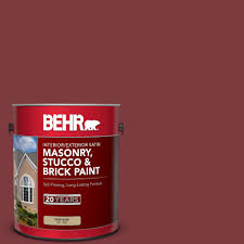 Behr 1 Gal Pfc 02 Brick Red Satin Interior Exterior Masonry Stucco And Brick Paint