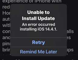 install update error for ios
