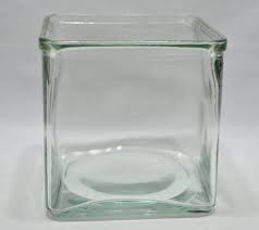 vintage square glass container
