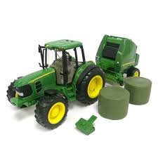 big farm tractor hay baler toy kids