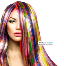 colorful hair and makeup beauty
