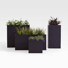 Walker Black Planters Crate Barrel