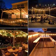 Le Solar Outdoor String Lights Led Patio Lights Usb Rechargeable Portable Bistro Lights 25ft 25 G40 Bulbs Edison Cafã