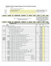 Office Supplies Inventory Spreadshe With Supply Order Form Template