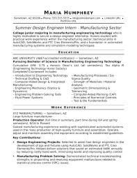 Resume Drafter Manufacturing Engineer Cover Letter Entry Level