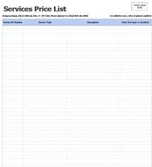 Excel Price List Template Excel Price List Template Inventory Price