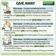 give away phrasal verb meanings and