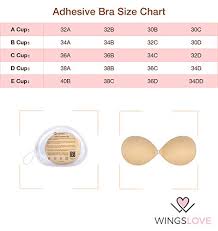 Wingslove Adhesive Bra Reusable Strapless Self Silicone Push Up Invisible Sticky Backless Bra Beige D Cup