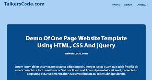 one page template using html