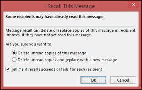 article recall an email in outlook