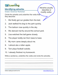 For example examples in sentences. Adverb Worksheets For Elementary School Printable Free K5 Learning