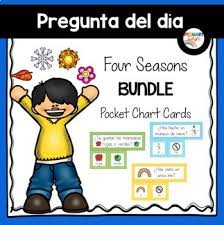 Spanish Question Of The Day Four Seasons Bundle Pocket Chart Cards