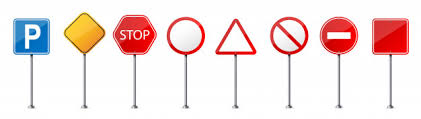 Road Warning Sign Traffic Regulatory Template Vector