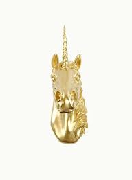 white faux taxidermy gold wall decor