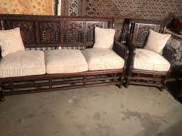 handcarved wooden egyptian style sofa