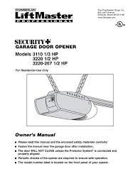 garage door opener models 3110 1 3 hp