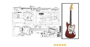 Rock band fender stratocaster musical instrument electric guitar, musical guitar bass, monochrome, happy birthday vector images. Amazon Com Plan Of Fender Mustang Electric Guitar Full Scale Print Musical Instruments