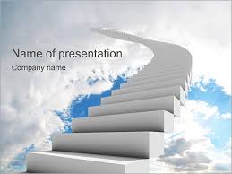 Staircase To Sky Powerpoint Template Backgrounds Google Slides
