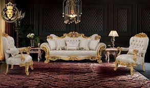 royal gold leaf luxury sofa set