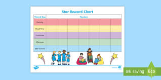 Star Day Reward Chart Celebrate Reward Behavior Record