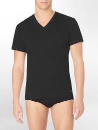 Calvin Klein Cotton Classic Fit 3 Pack Short Sleeve V Neck T Shirt M4065