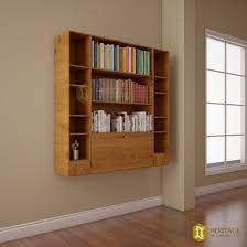 Teak Wood Wall Mount Bookshelf