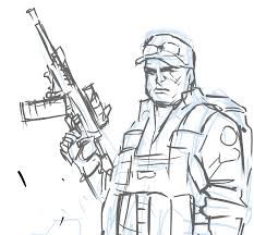 military character art wip sketches