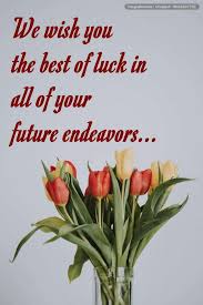 we wish you the best of luck in all of
