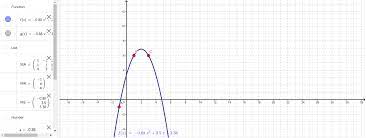 equation of a parabola given 3 points