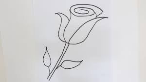 how to draw a rose flower easy step