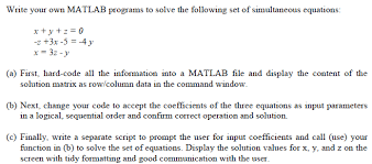 Matlab Programs To Solve