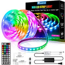 Amazon Com Led Strip Lights 32 8ft Ehomful Color Changing 5050 Rgb 300 Leds 44key Remote Control Led Lights For Bedroom Room Kitchen Diy Home Party Christmas Decorations L Shape And Gapless Connector Included Home Improvement