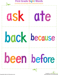 Printable 1st Grade Sight Word Flashcards Education Com