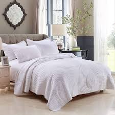 White Quilts Set Queen Size Bedspreads
