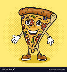 cartoon pizza slice pop art royalty