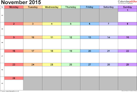 Map November 2015 Calendar Uk
