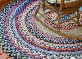 antique vine braided rug and rocking