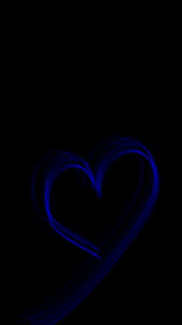 Blue heart, black, blue, dark, heart ...