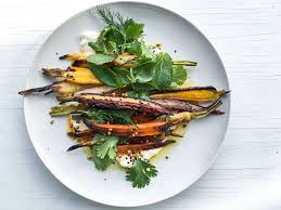 roasted carrots with stracciatella and
