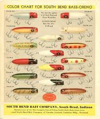 Bass Oreno Color Chart Old Fishing Lures Vintage Fishing